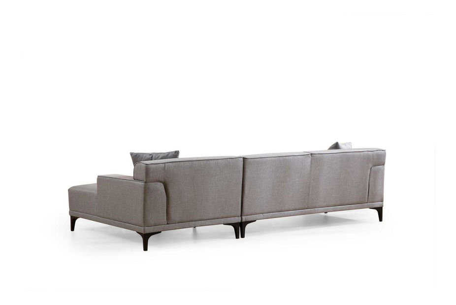 Rohová sedačka Petrafonzo (P) (světle šedá + černá)