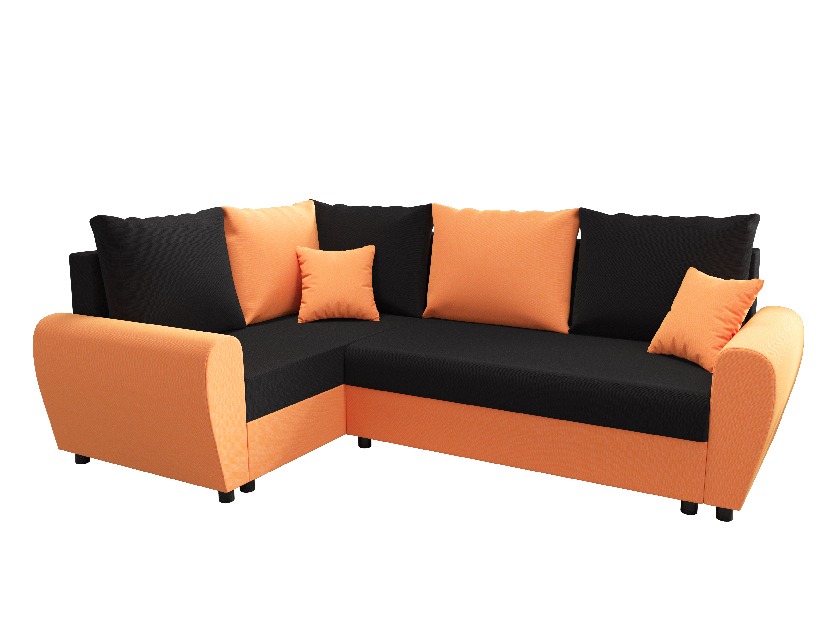 Rohová sedací souprava Fleur Plus (oranžová + černá) (L)