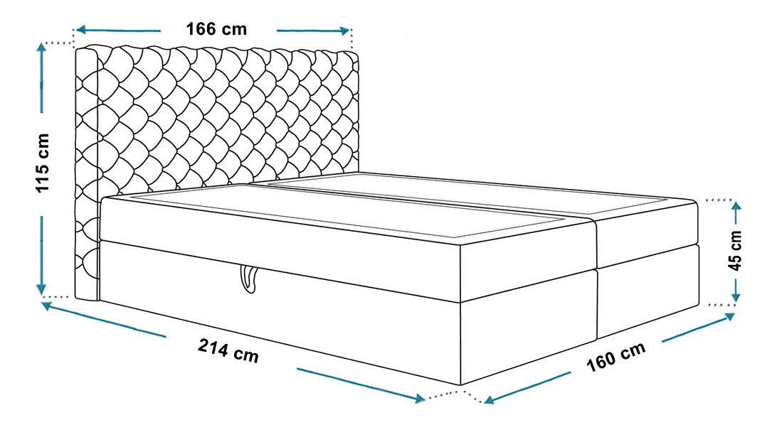 Manželská postel Buria 1 180 cm (světle šedá) (s roštem a úl. prostorem)