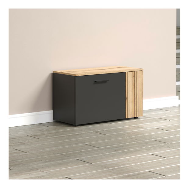 Botník (skříňka na boty) Esferas (grafit + dub evoke)