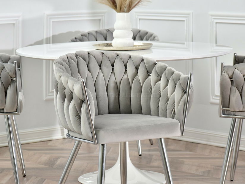Jídelní židle Radio (šedá + stříbrná)
