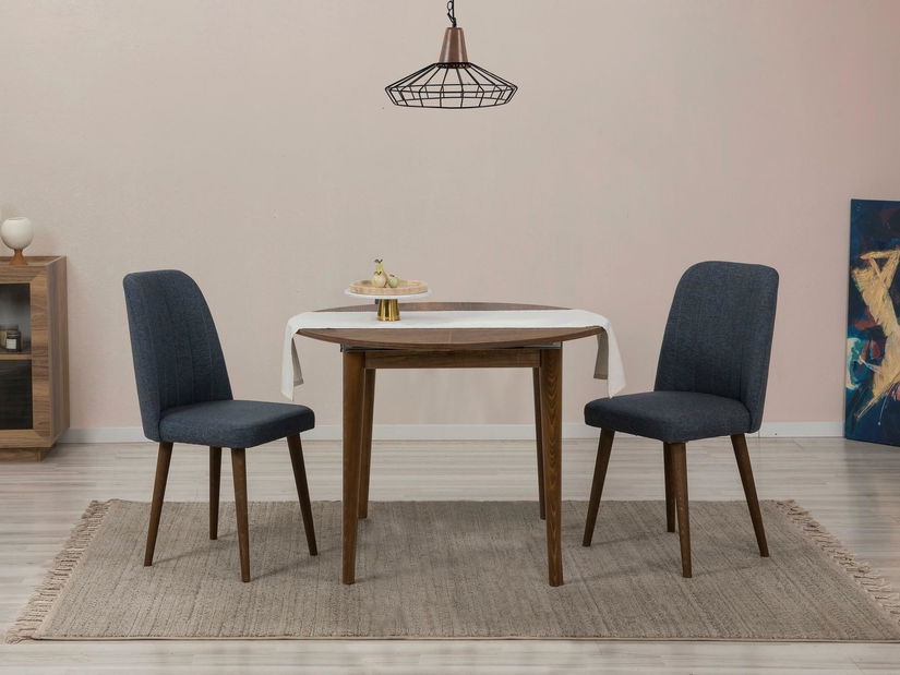 Jídelní set Vlasta 3 (ořech + námořnická modrá) (pro 2 osoby)