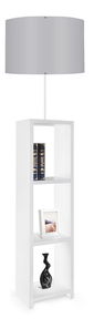 Stojanová lampa s policemi Astaresta 3 (bílá + šedá)