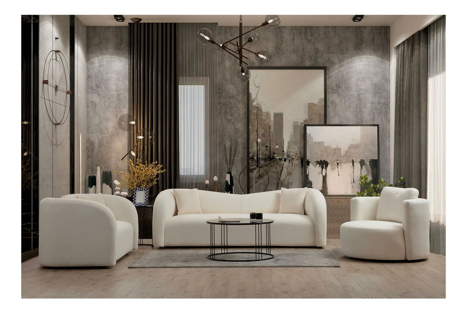 Pohovka trojsedačka Asenotto (krémová)