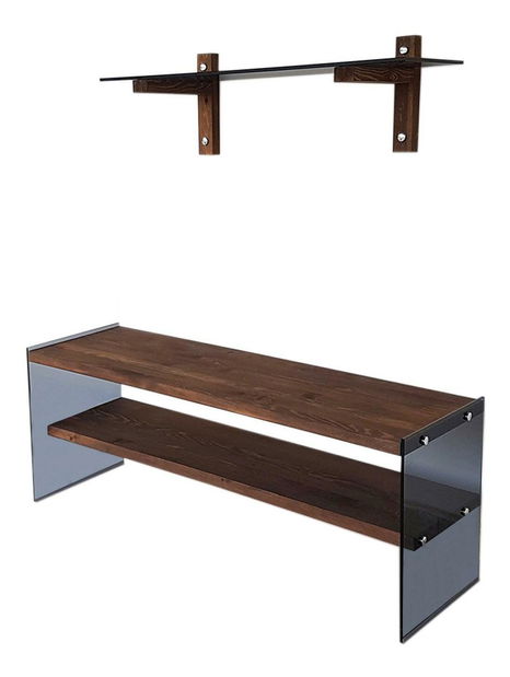 Obývací stěna Vamebo 3 (ořech + kouřová)