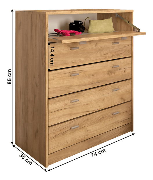 Botník (skříňka na boty) Kerjat Typ 4 (dub artisan)