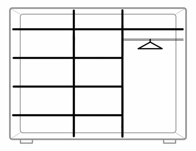 Šatní skříň Alaina Typ 77 (canyon arktická borovice)