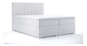 Boxspring postel 160 cm Ranaly (bílá ekokůže) (s úložným prostorem)