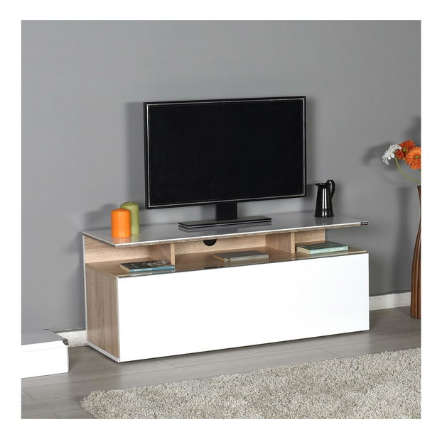 TV skříňka Thea 1 (dub + bílá)