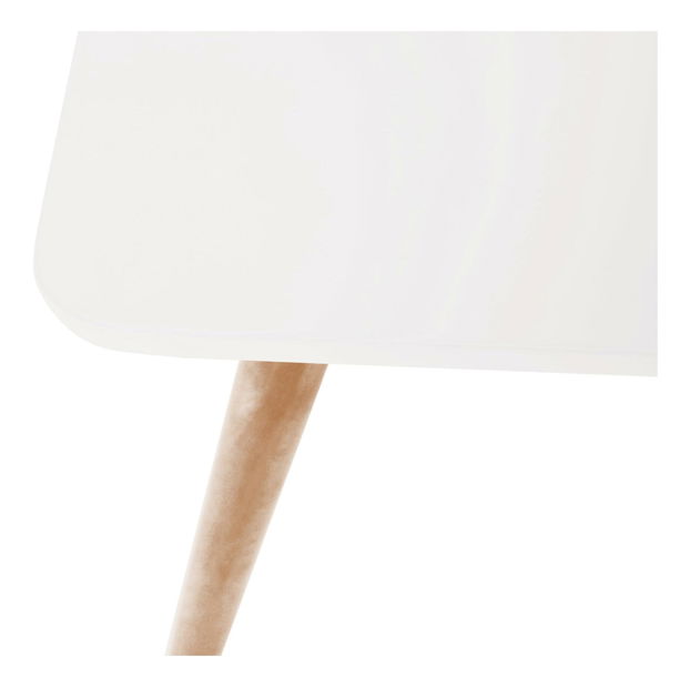 Jídelní stůl Dirrax 5 (bílá matná + buk) (pro 2 osoby)