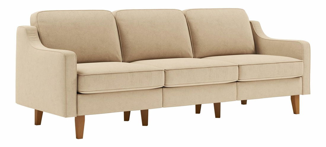 Pohovka trojsedačka Robia E (tmavě modrá + ořech)