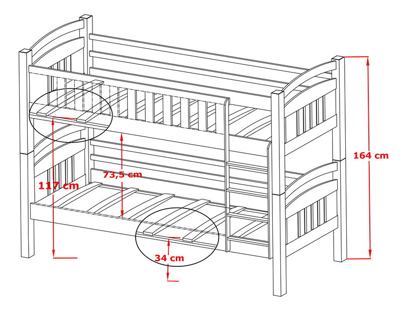 Dětská postel 90 cm Irwin (s roštem a úl. prostorem) (bílá)
