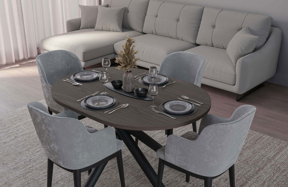 Oválný jídelní stůl Ossla (ořech)