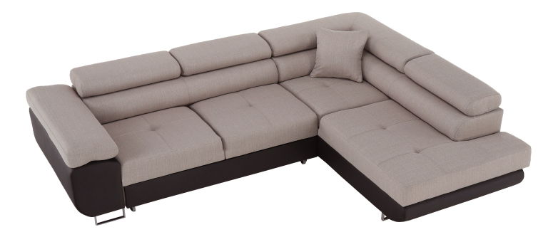 Rohová sedací souprava Afton (hnědá + béžová) (P)