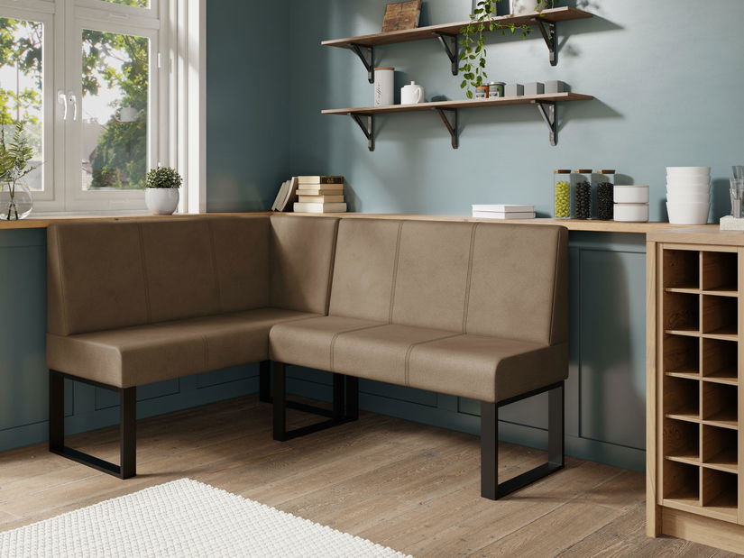 Rohová lavice Bernio 140x200 (tmavě béžová) (L)