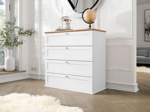 Komoda Fritz 4SZ (bílá + dub lefkas)