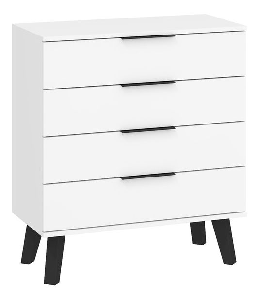 Komoda Shela SVN-04 (bílá + bílý lesk)