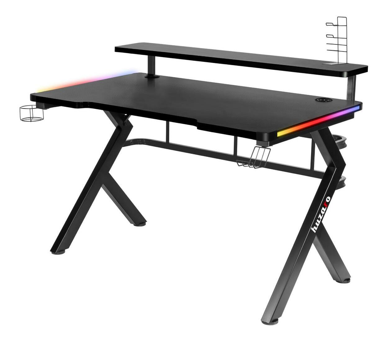 PC stolek Hyperion 5.0 (černá + vícebarevná) (s LED osvětlením)