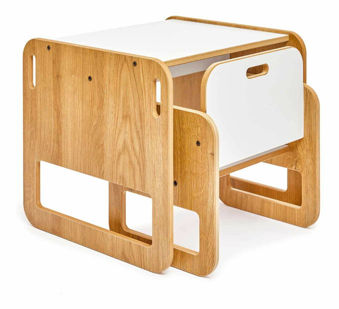  Set dětský stolek a židle Spaxie 1 (bílá + naturální)