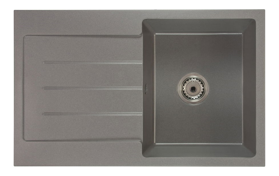 Kuchyňský dřez Ruxom (šedá) (bez otvoru pro baterii) (L)