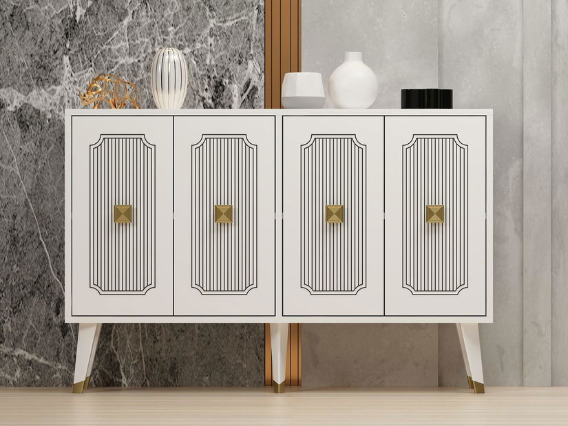 Skříňka Mutelu (bílá + zlatá)