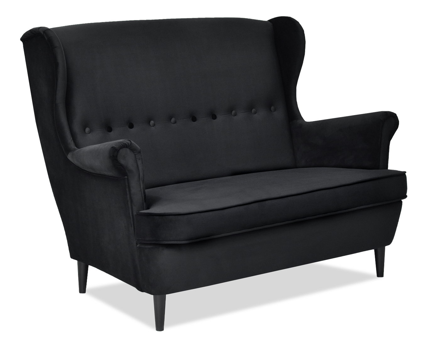 Pohovka dvousedačka ve tvaru ušák Muriera (černá)