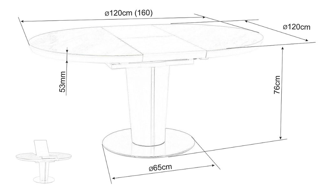 Rozkládací jídelní stůl 120-160 cm Oris (bílá + mramor bílý) (pro 4 až 6 osob)