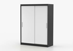 Šatní skříň Viola 04 (černá + bílá)