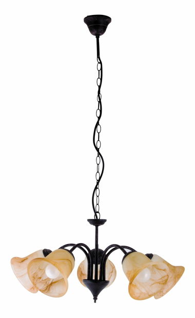 Lustr Colette 7368 (antická hnědá + hnědé rýžové kamenné sklo)