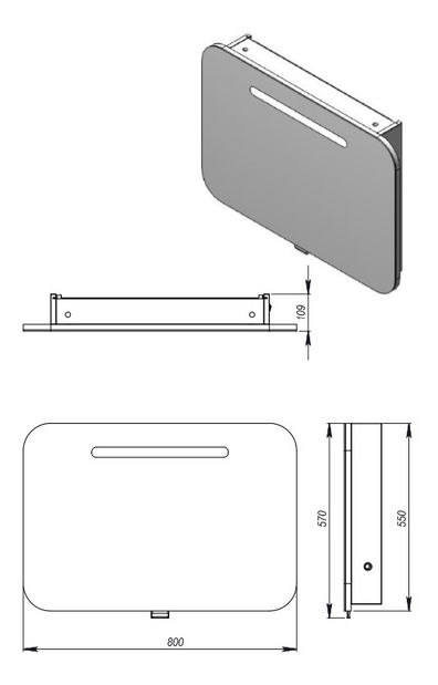 Koupelnová skříňka na stěnu Juventa Costa PrM-80 (se zrcadlem) (s LED)