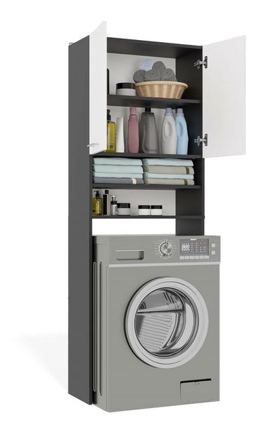 Skříňka nad pračku Perdieron 1 (antracit + bílá)