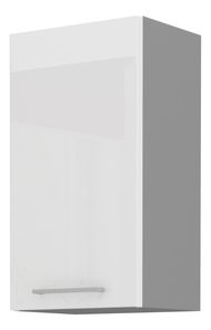 Horní kuchyňská skříňka Brunea 45 G-72 1F (šedá + lesk bílý)