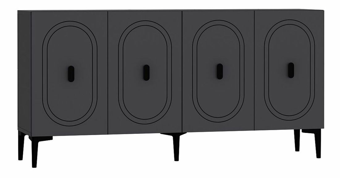 Skříňka Leya (antracit + stříbrná)