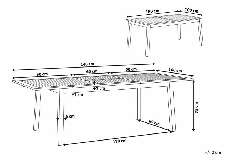 Zahradní stůl Cess (světlé dřevo)