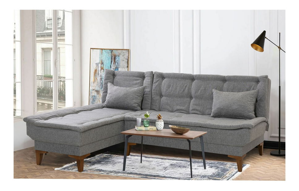 Rohová sedací souprava Santic (šedá)