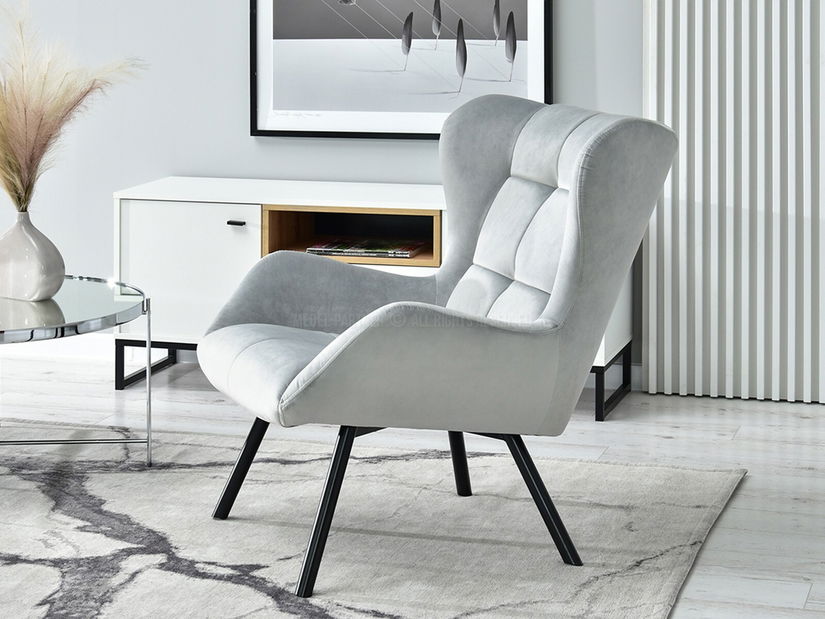 Designové křeslo Norweien (šedá + zlatá)