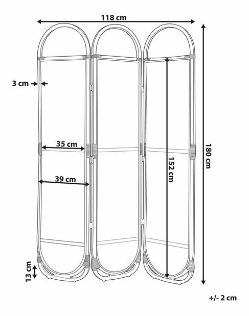 Paraván Chantall (přírodní + černá)