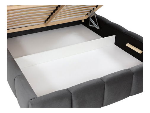 Manželská postel 160 cm Leskana (černá) (s roštem) (s úl. prostorem)