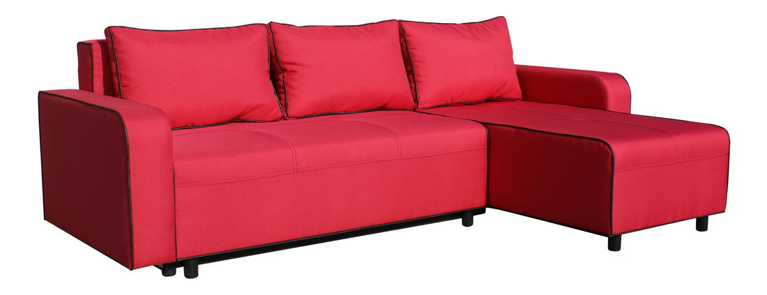 Rohová sedací souprava BRW Black 2 (červená) (P)