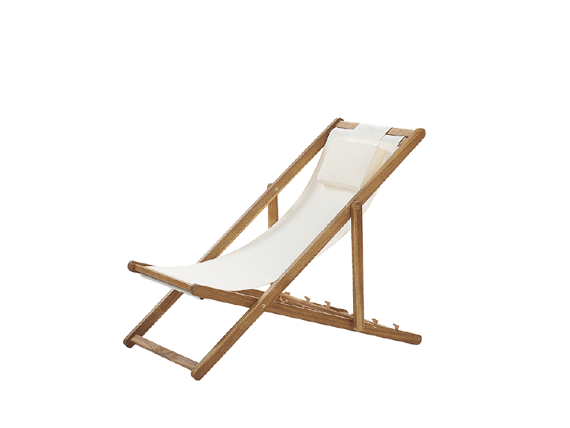 Zahradní lehátko AVELLO (dřevo) (krémová)