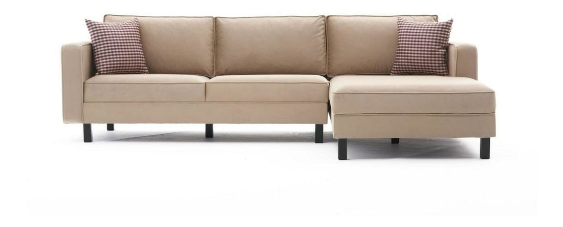 Rohová sedačka Kalen 1 (P) (krémový samet)