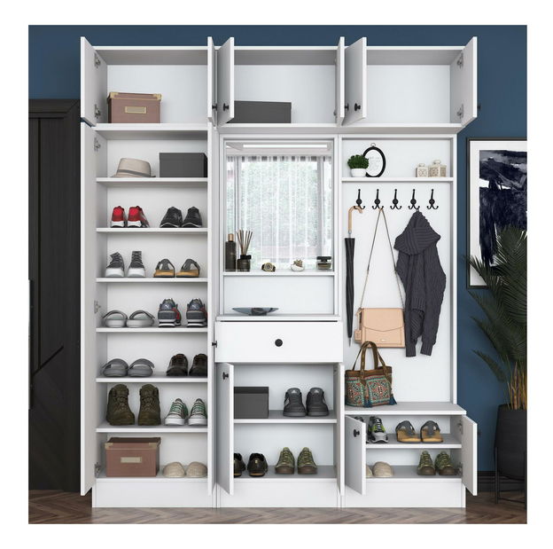 Předsíň Emily 1 (se zrcadlem) (bílá + černá)