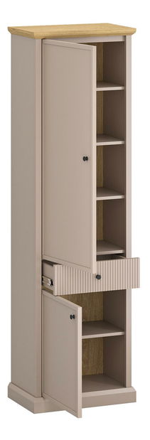 Policová skříň Indices (taupe + dub kamenný)