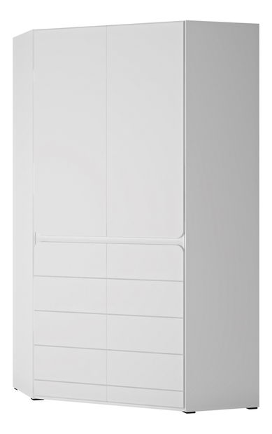 Rohová šatní skříň Albunus S03 (bílá alpská)