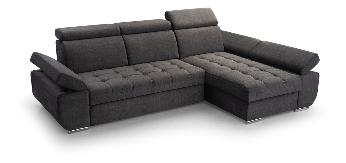 Rohová sedací souprava Belona (tmavě šedá) (P)
