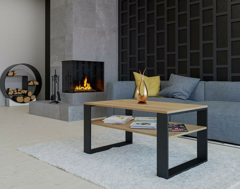 Konferenční stolek Maduro 2 (dub artisan + černá)