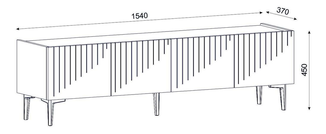 TV stolek/skříňka Tomune 4 (dub safírový + mramor černý)