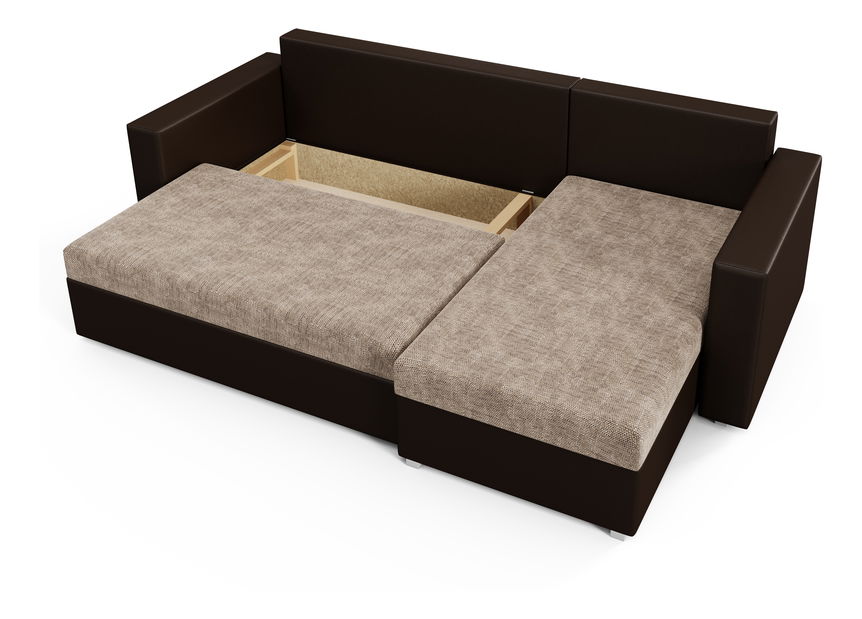 Rohová sedací souprava Hagoo (hnědá + slabohnědá) (P)