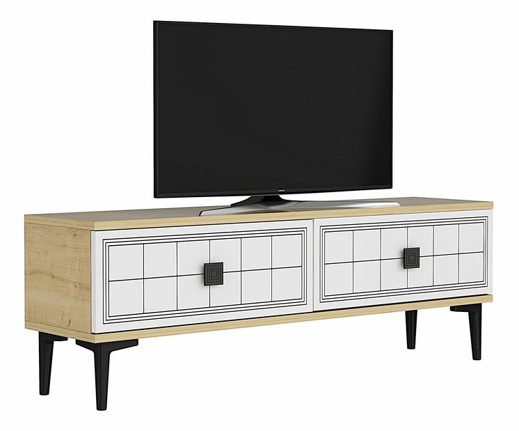 TV stolek/skříňka Yutta (dub + bílá)