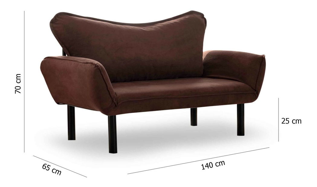 Rozkládací pohovka dvoused Chatty (hnědá)